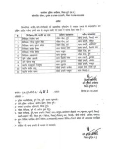 Several policemen, including TIs and two in-charges of five police stations, were transferred.